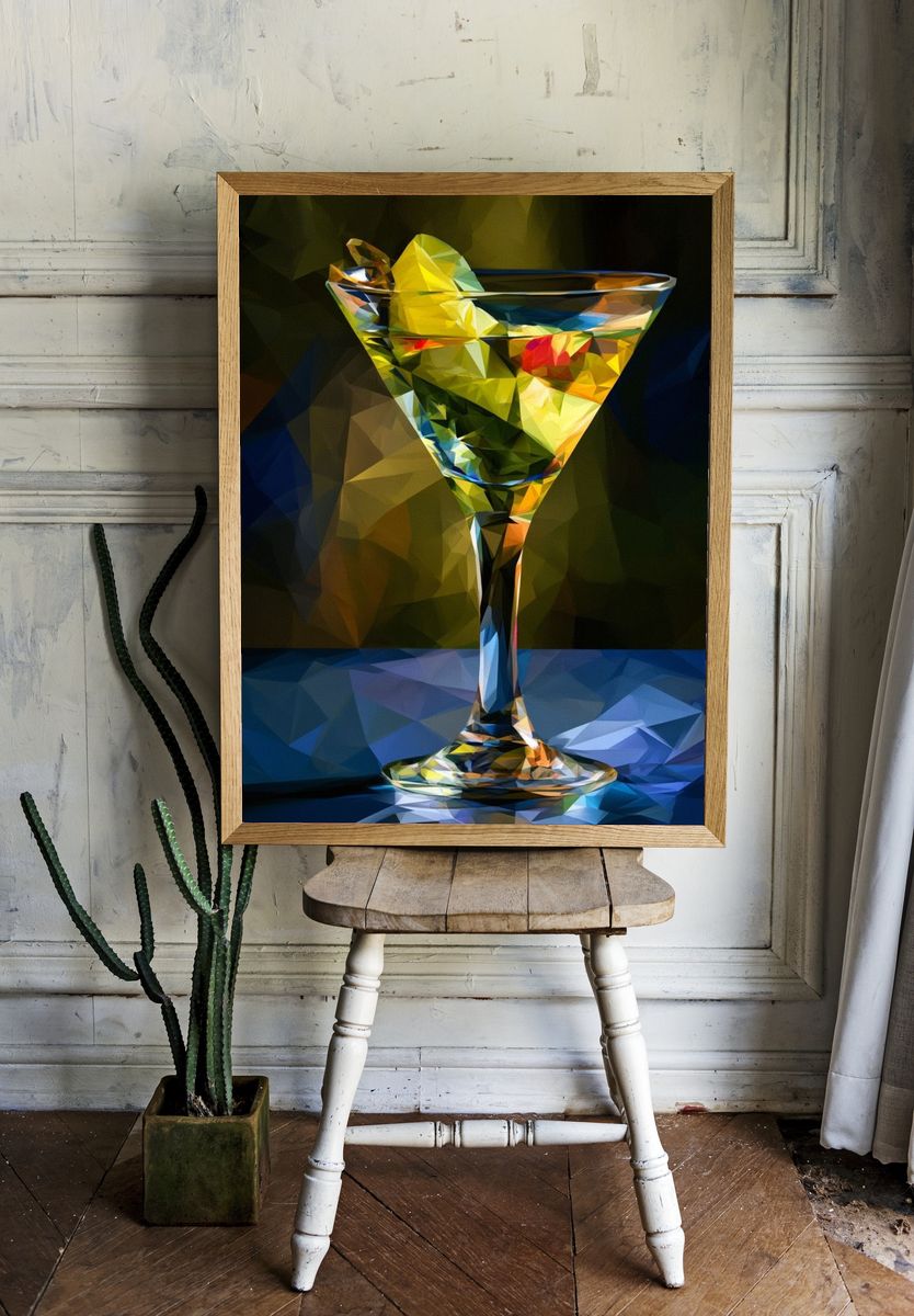 Cocktail Glass Digital Art Print. — room view 1