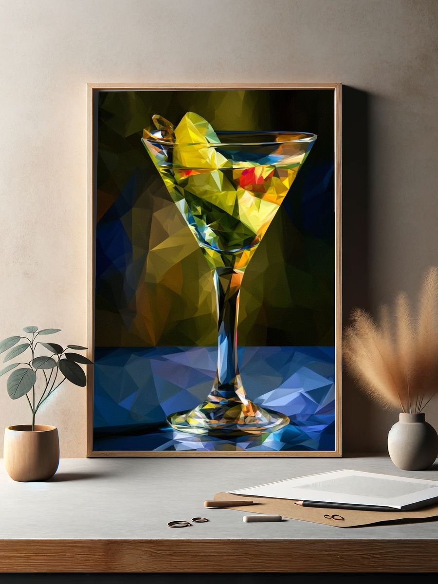 Cocktail Glass Digital Art Print. — room view 2