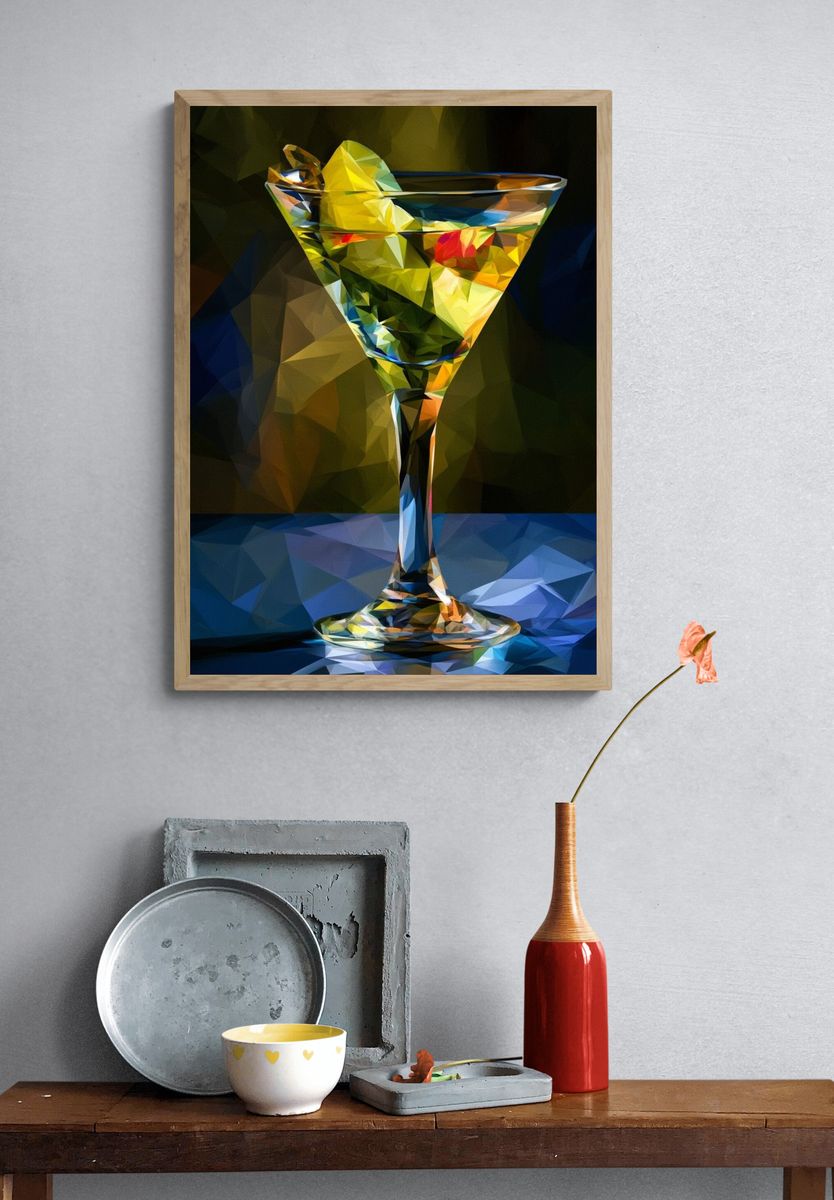 Cocktail Glass Digital Art Print. — room view 3