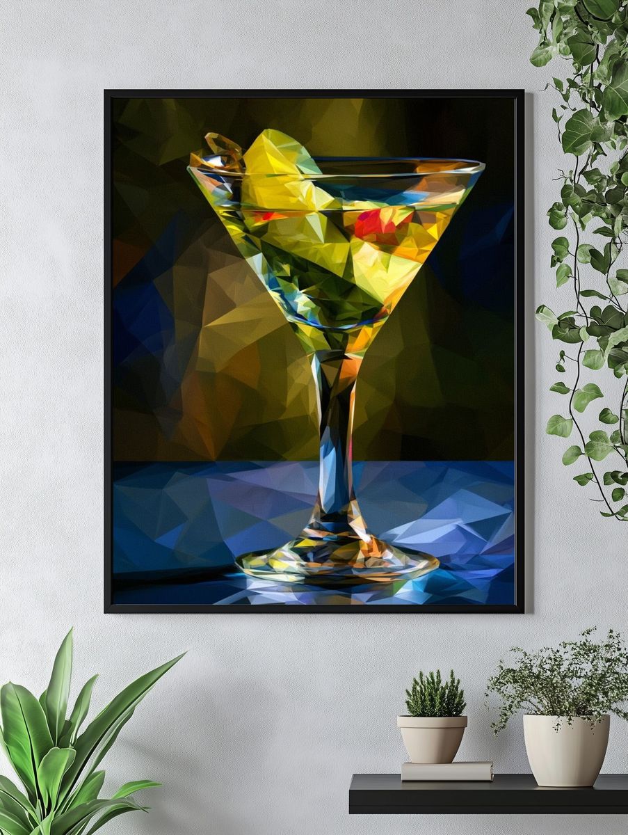 Cocktail Glass Digital Art Print. — room view 4