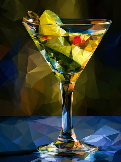 Cocktail Glass Digital Art Print.