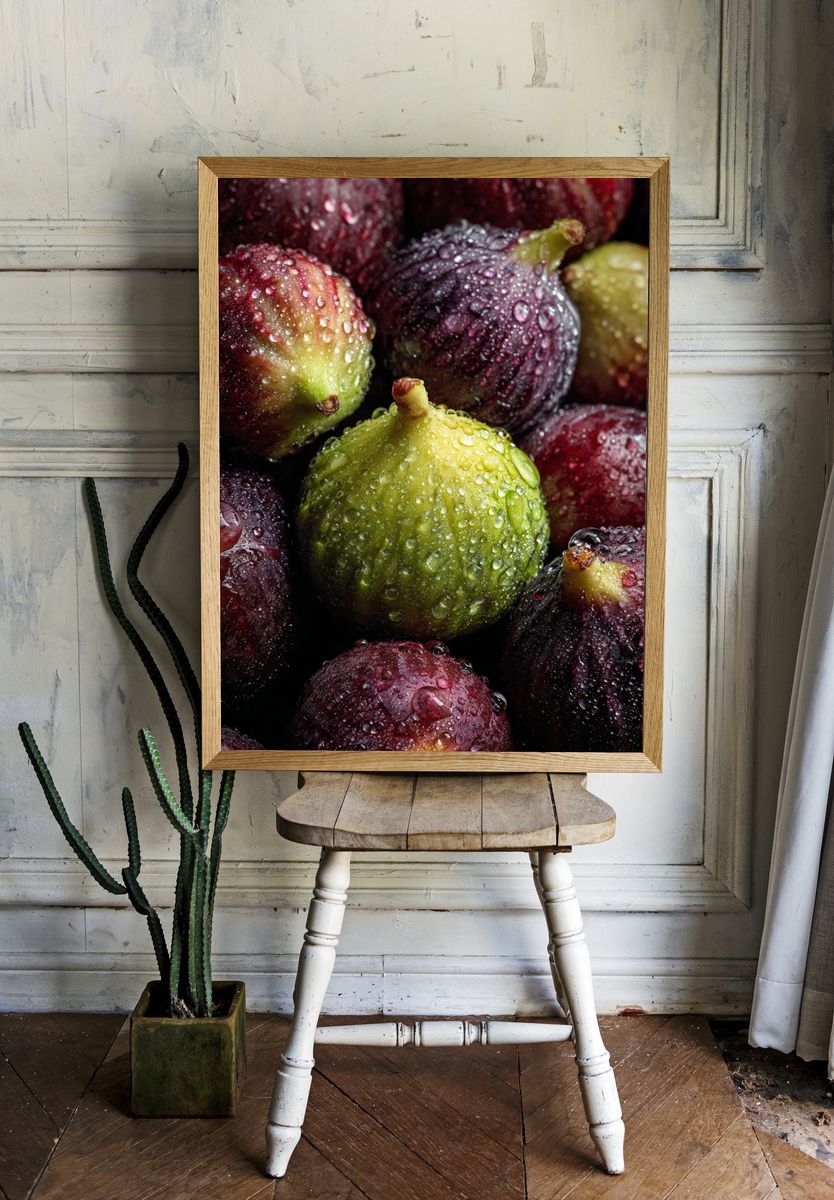 Rain-Dappled Figs Photography Poster. room preview