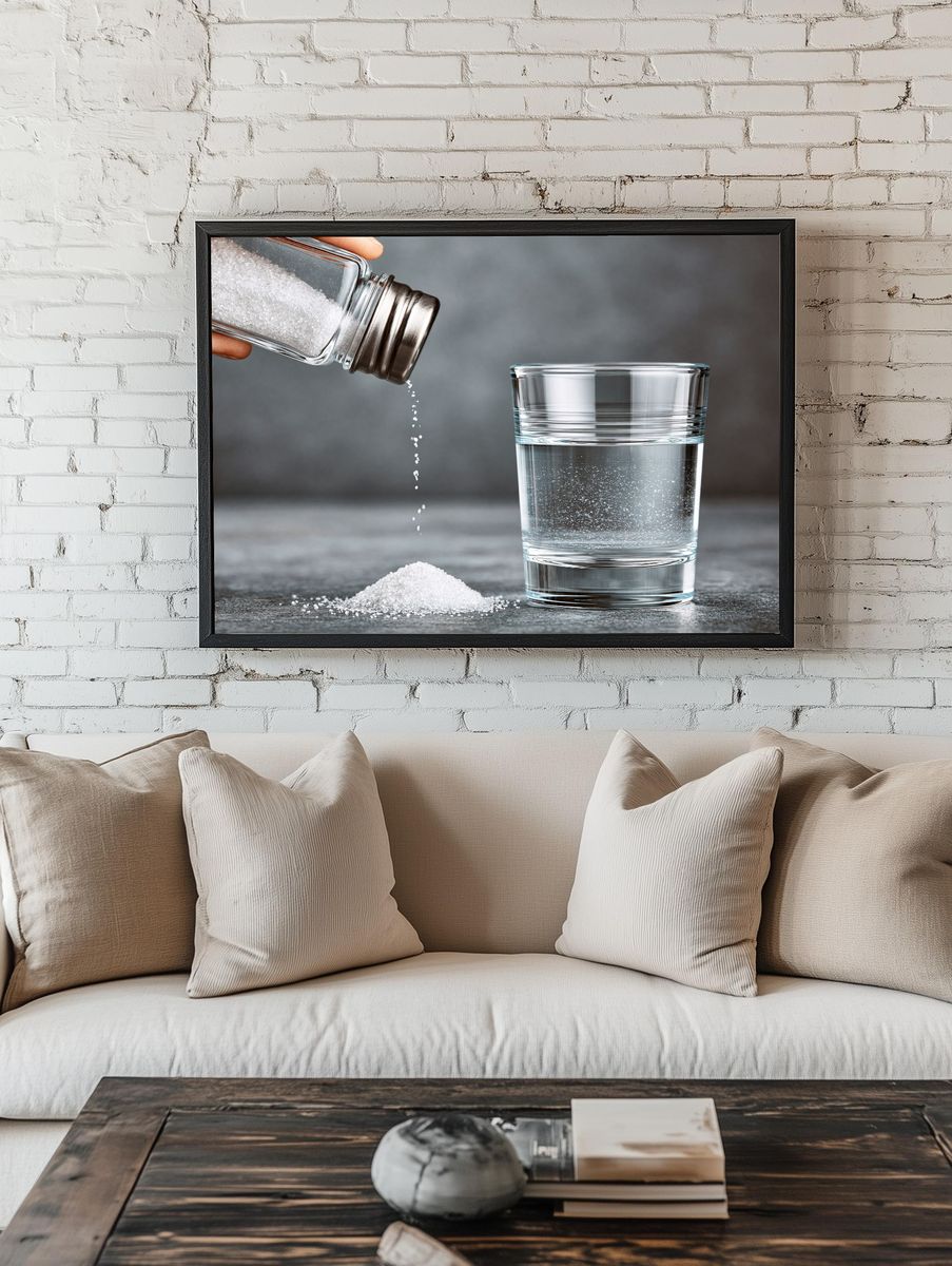 Salt Pouring Still Life Photography Poster. room preview