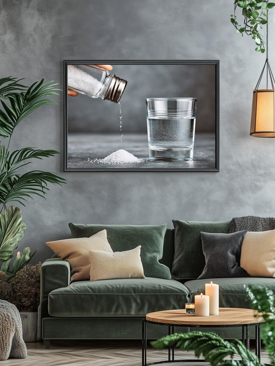 Salt Pouring Still Life Photography Poster. — room view 4