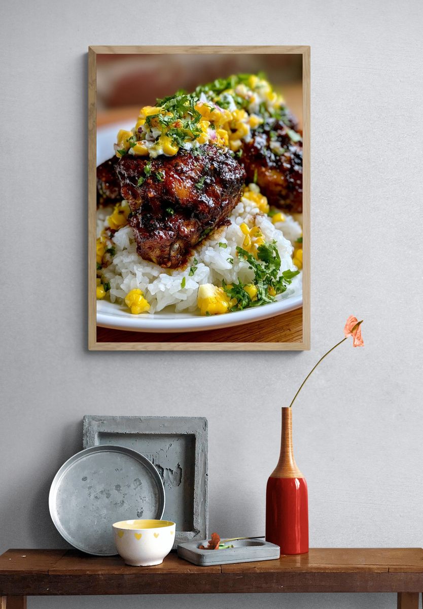 Gourmet Rice Bowl Food Photography Poster. — room view 3