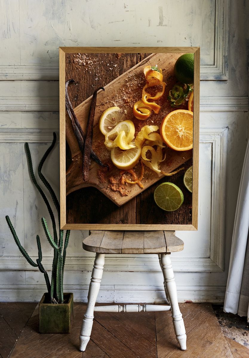 Citrus Still Life Food-Drink Poster. room preview