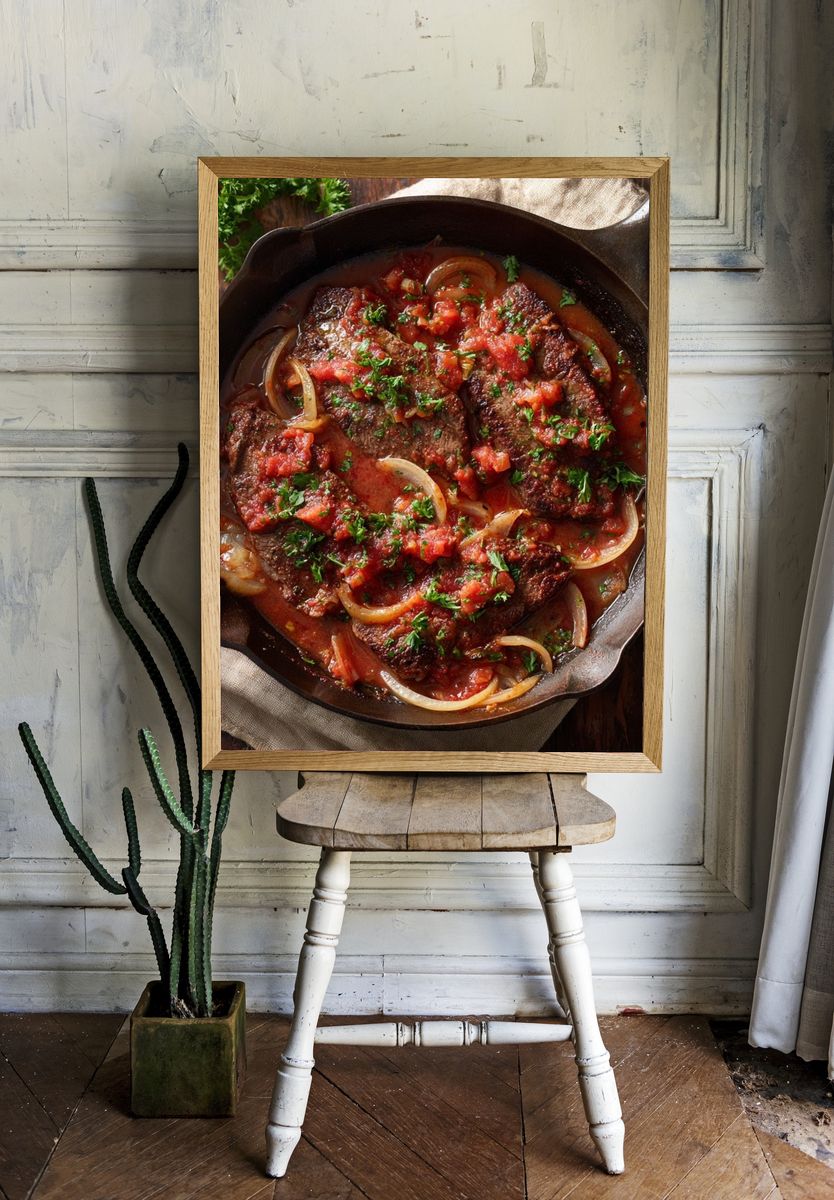 Skillet Steak and Tomatoes Print. room preview