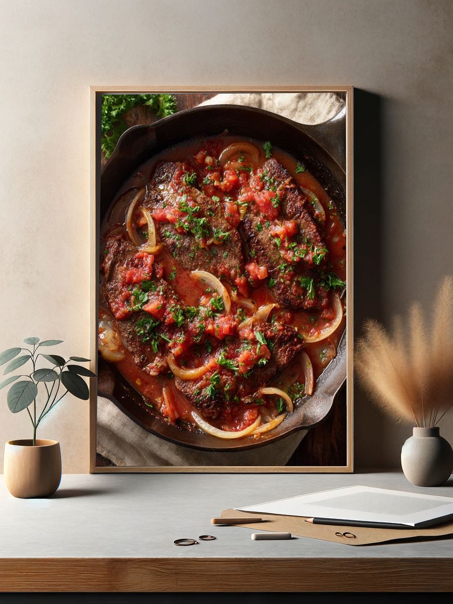 Skillet Steak and Tomatoes Print. — room view 2