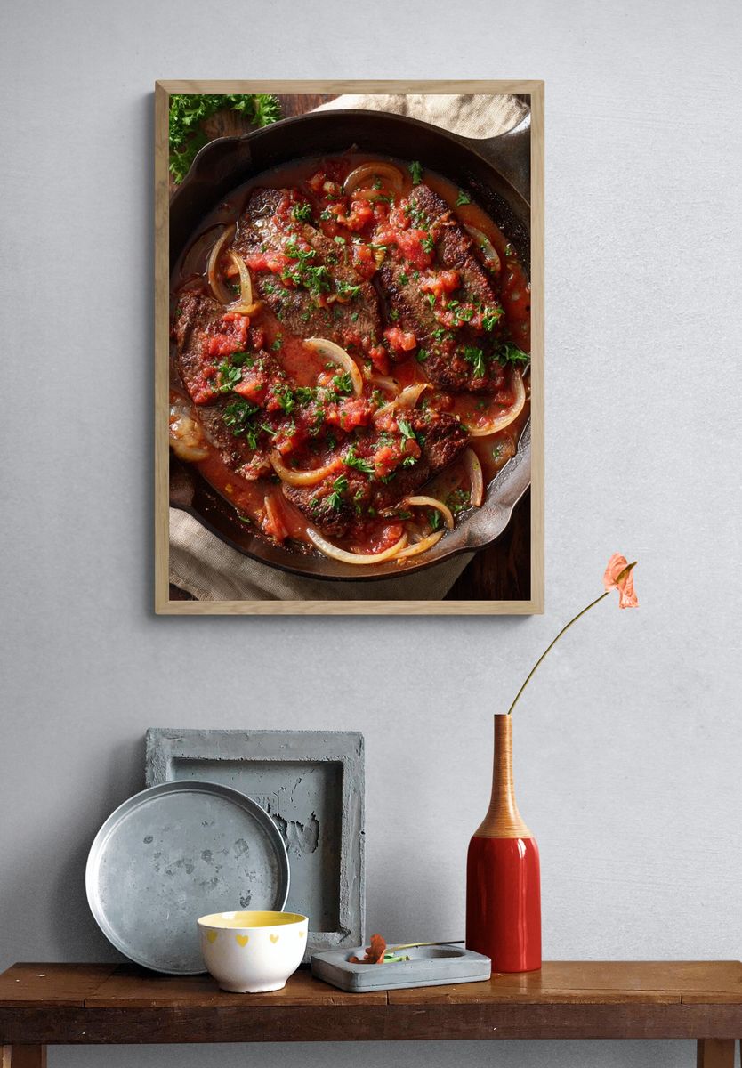 Skillet Steak and Tomatoes Print. — room view 3