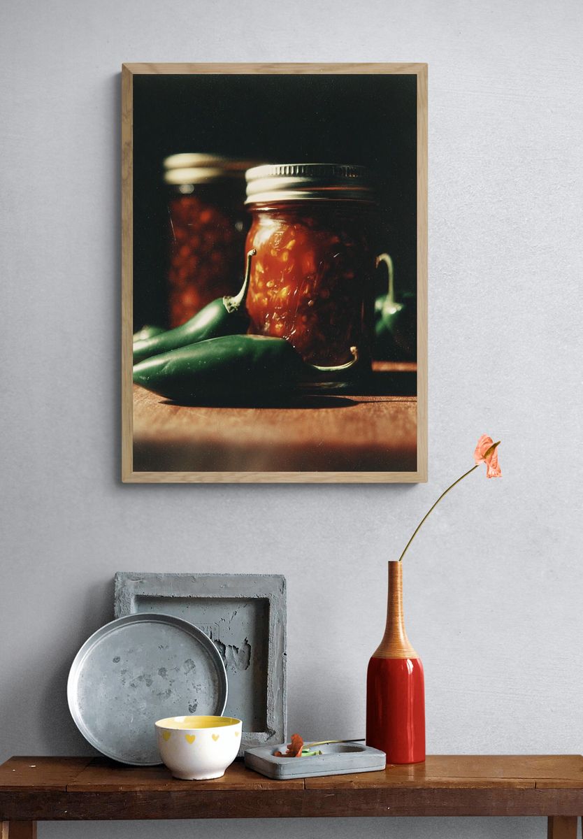 Jalapeño Jar Still Life Poster. — room view 3