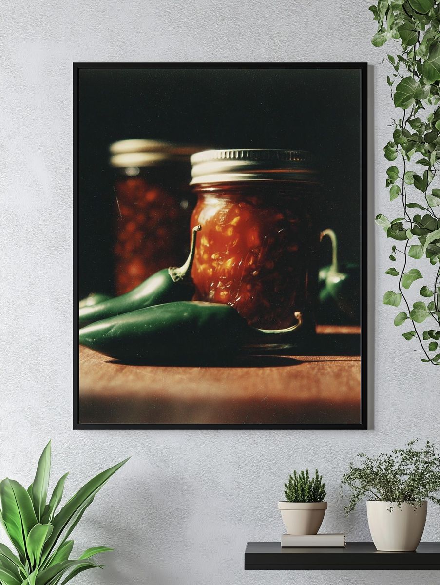 Jalapeño Jar Still Life Poster. — room view 4