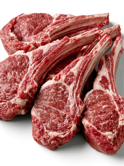 Raw Lamb Chops Food Poster.