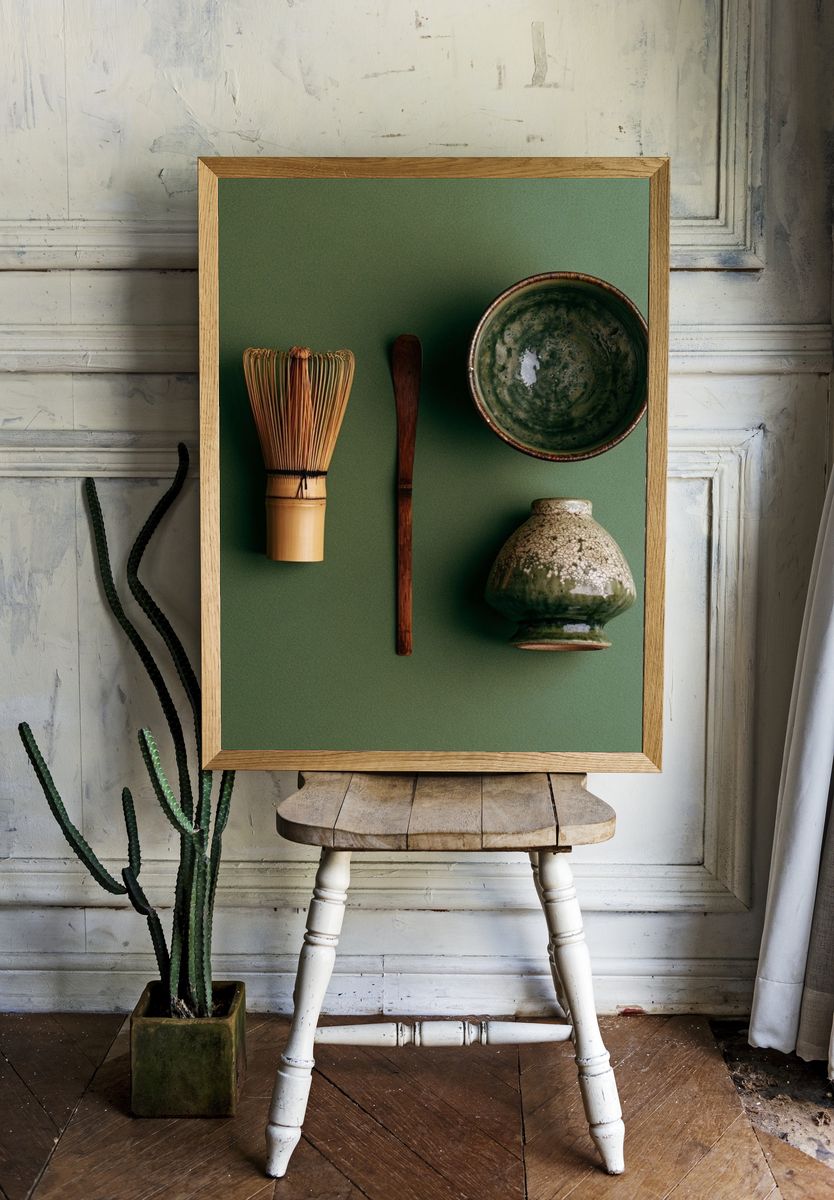 Matcha Tea Still Life Photography Poster. room preview