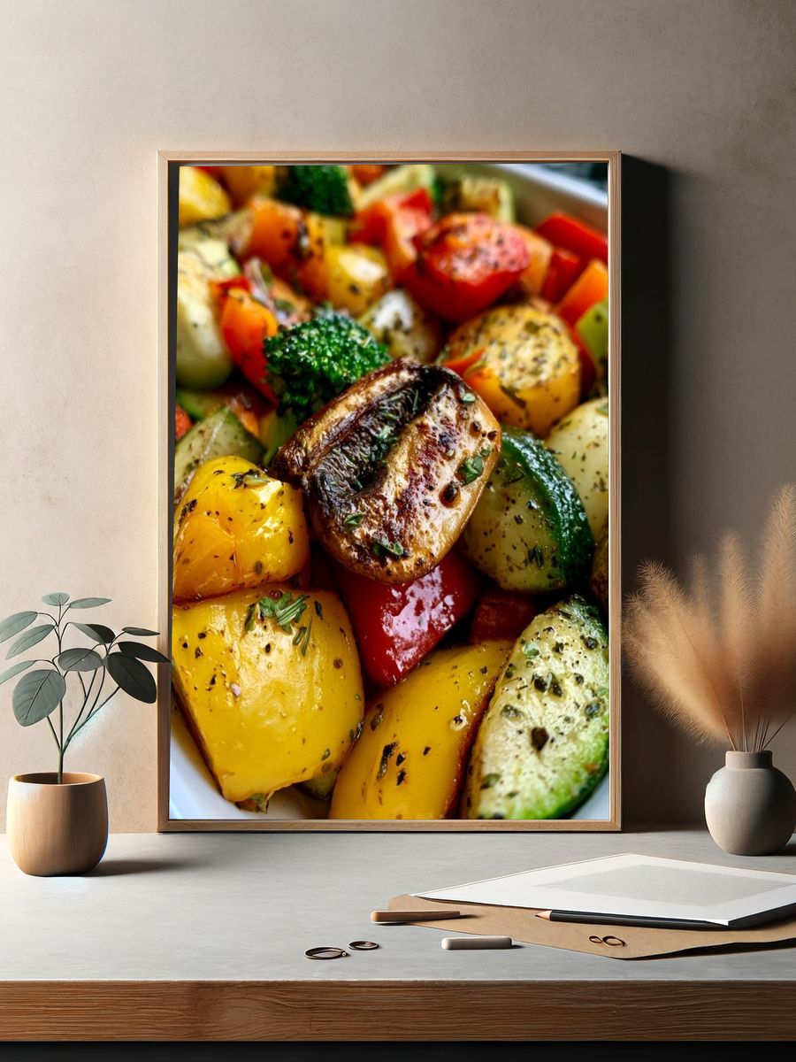Roasted Vegetables Food-Drink Poster. — room view 2