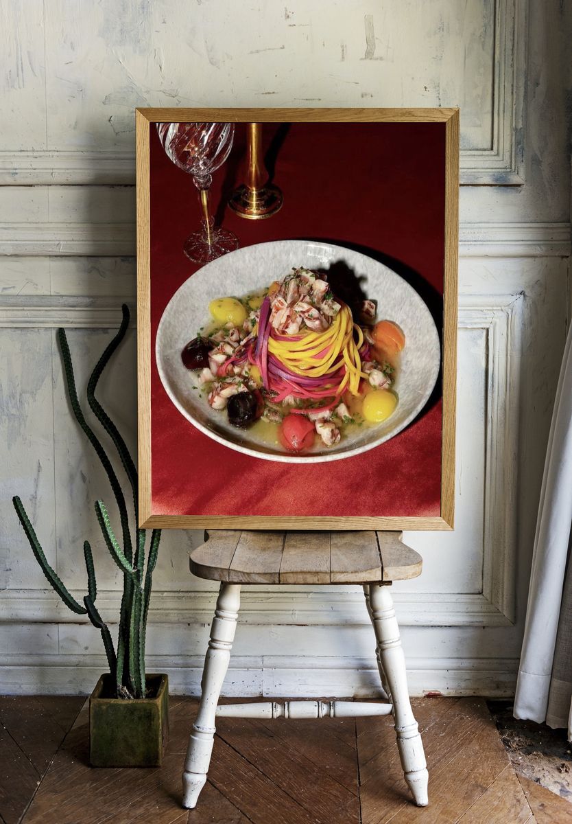 Gourmet Pasta Still Life Print. room preview