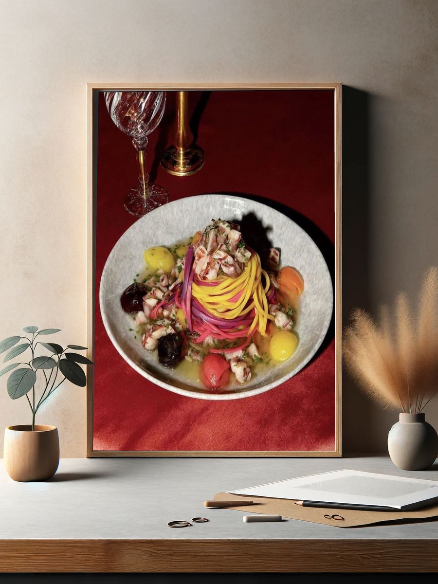 Gourmet Pasta Still Life Print. — room view 2
