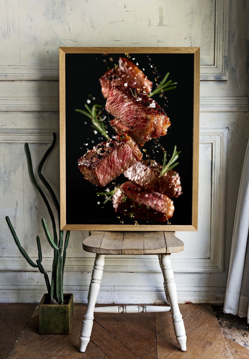 Gourmet Steak Splash Poster. room preview