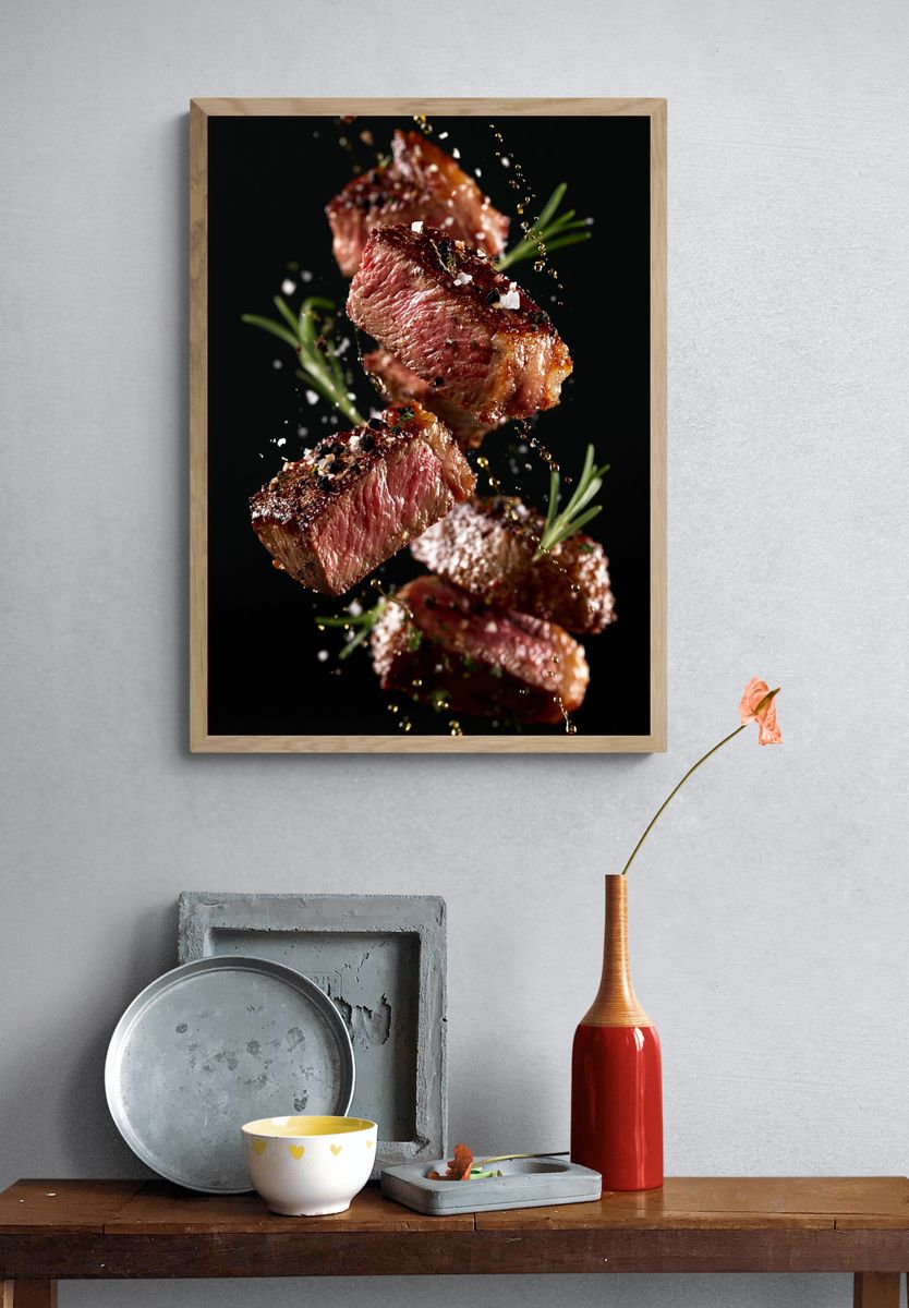 Gourmet Steak Splash Poster. — room view 3