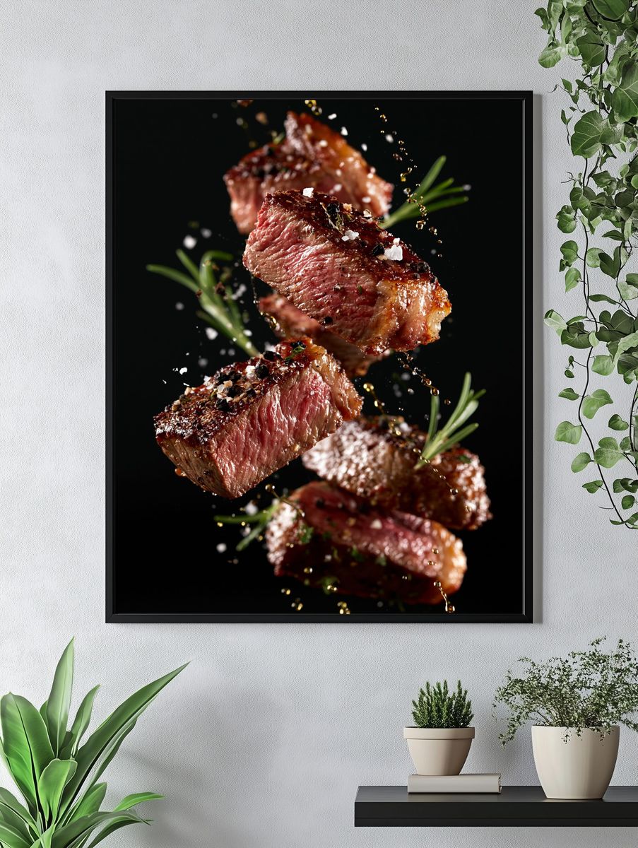 Gourmet Steak Splash Poster. — room view 4