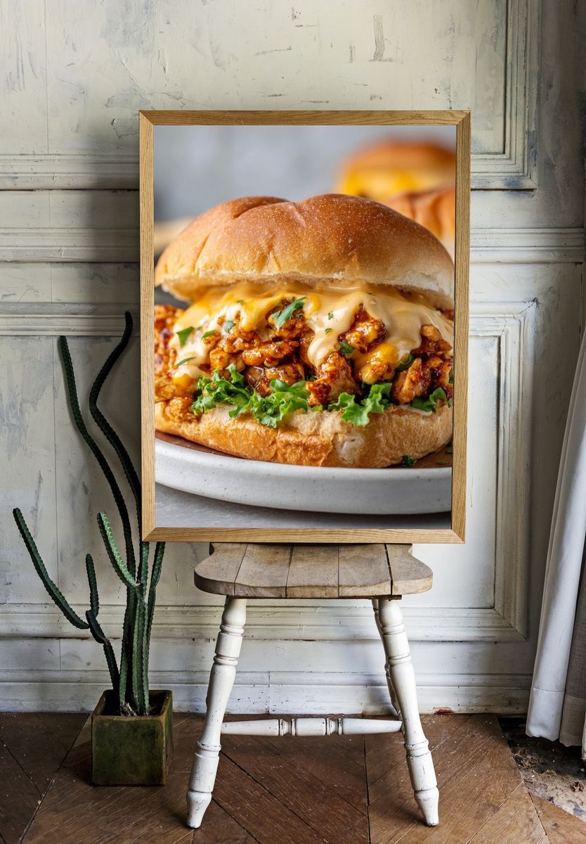 Cheesy Chicken Sandwich Food Print room preview