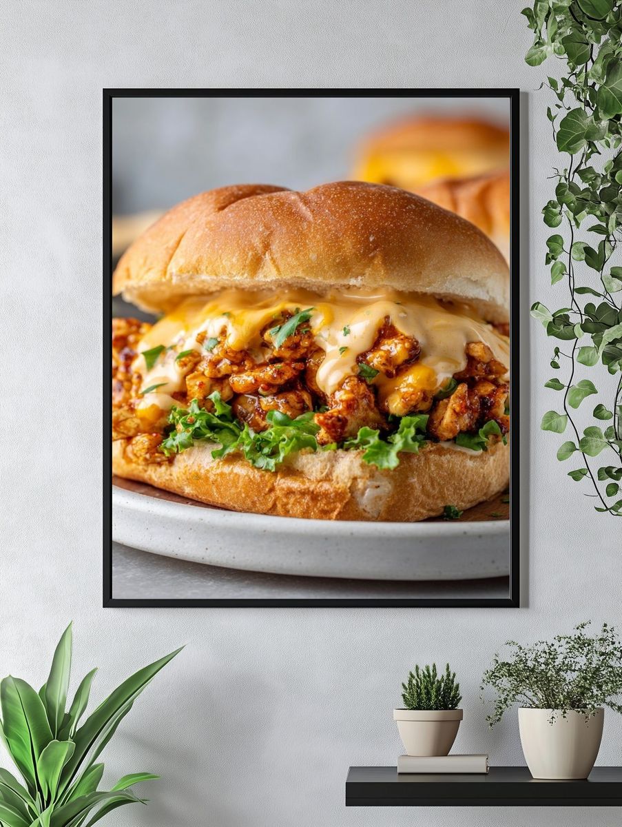 Cheesy Chicken Sandwich Food Print. — room view 4