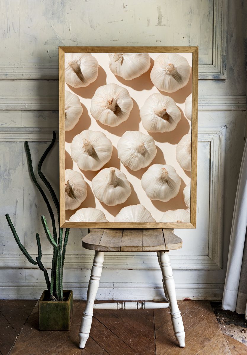 Garlic Still Life Photography Poster. room preview