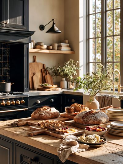 Rustic Kitchen Bread Still Life Print.