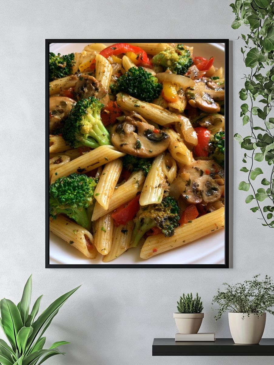 Vegetable Pasta Bowl Food-Drink Print. — room view 4