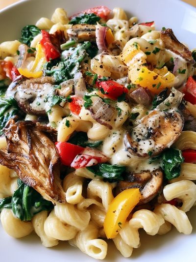 Creamy Pasta Bowl Photography Poster.