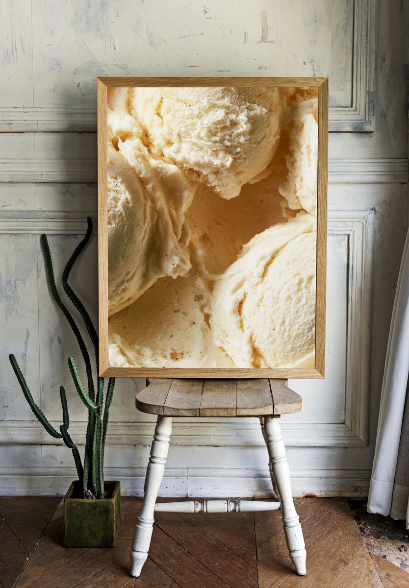 Vanilla Ice Cream Scoop Poster. room preview