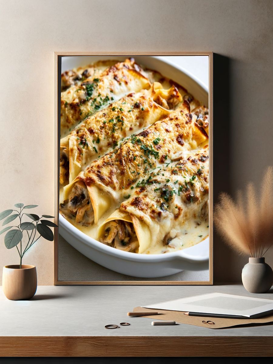 Creamy Mushroom Crepes Food-Drink Poster. — room view 2