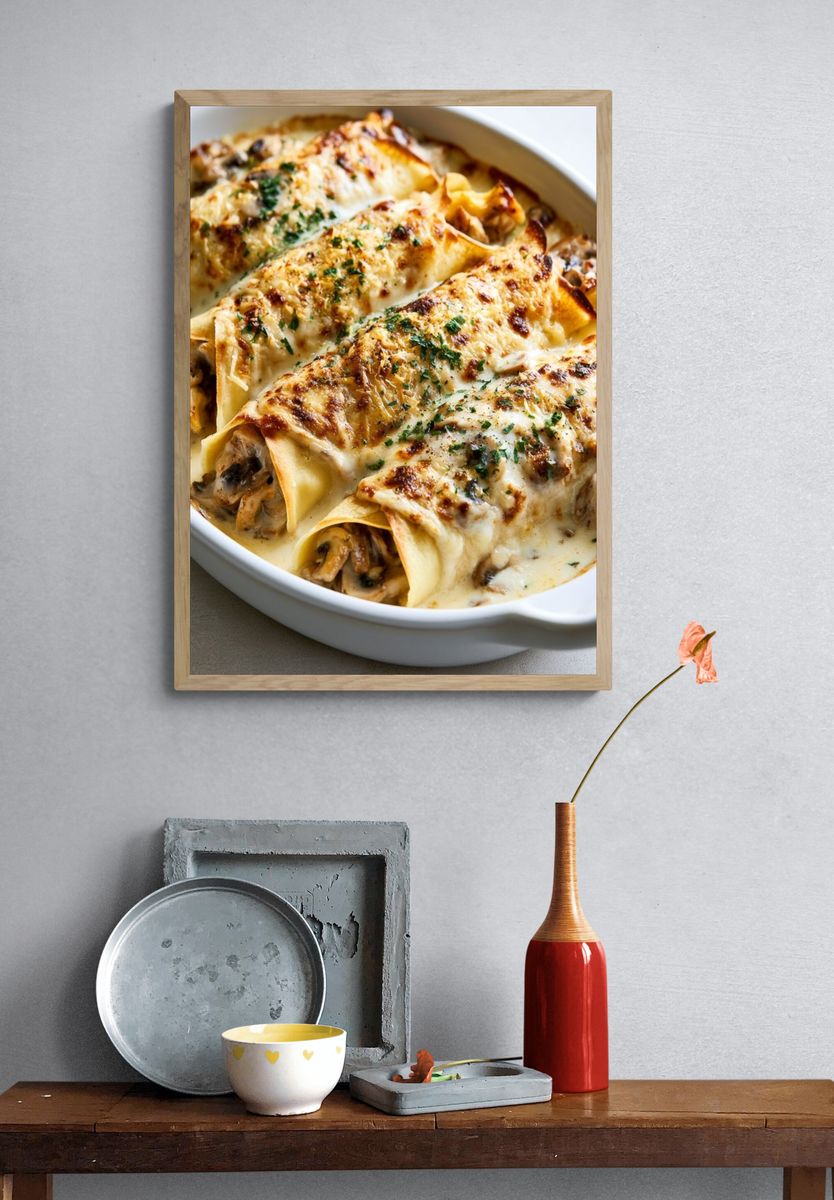 Creamy Mushroom Crepes Food-Drink Poster. — room view 3