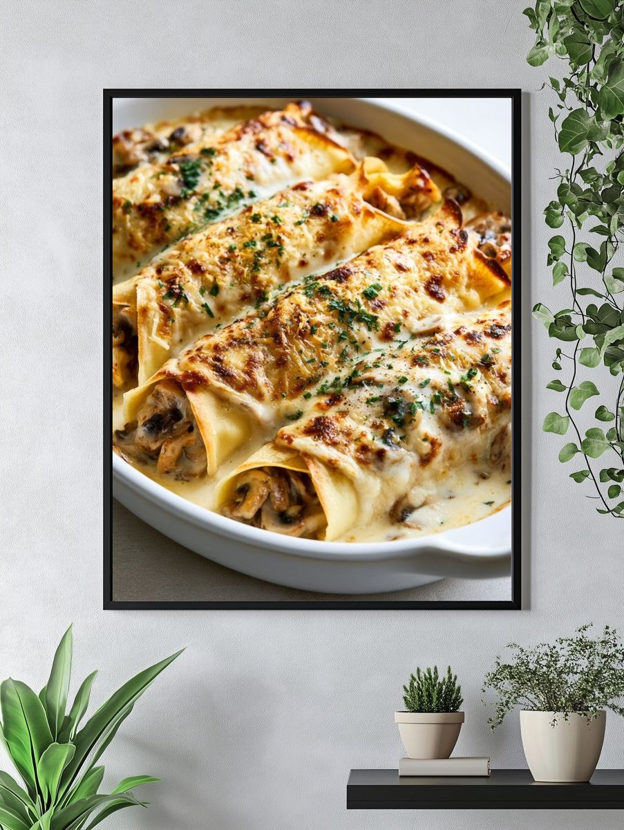 Creamy Mushroom Crepes Food-Drink Poster. — room view 4