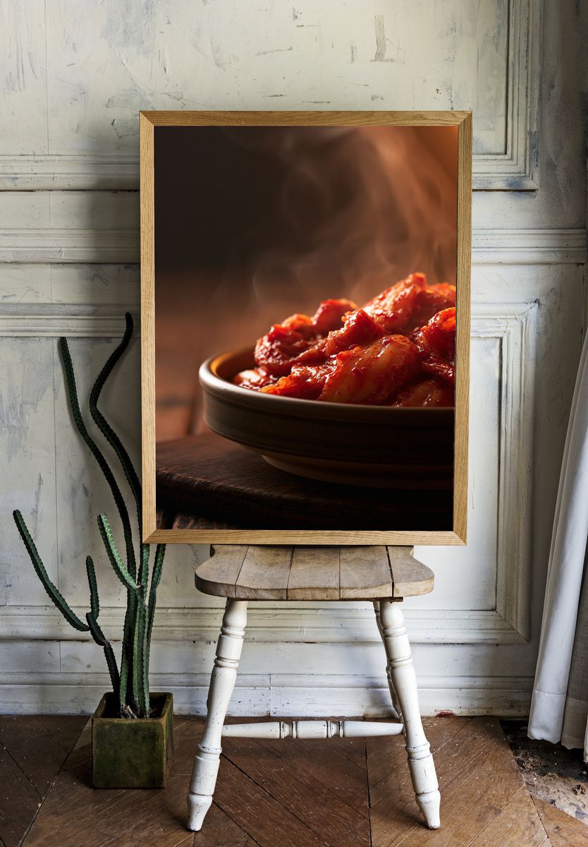 Spicy Kimchi Bowl Photography Poster. room preview