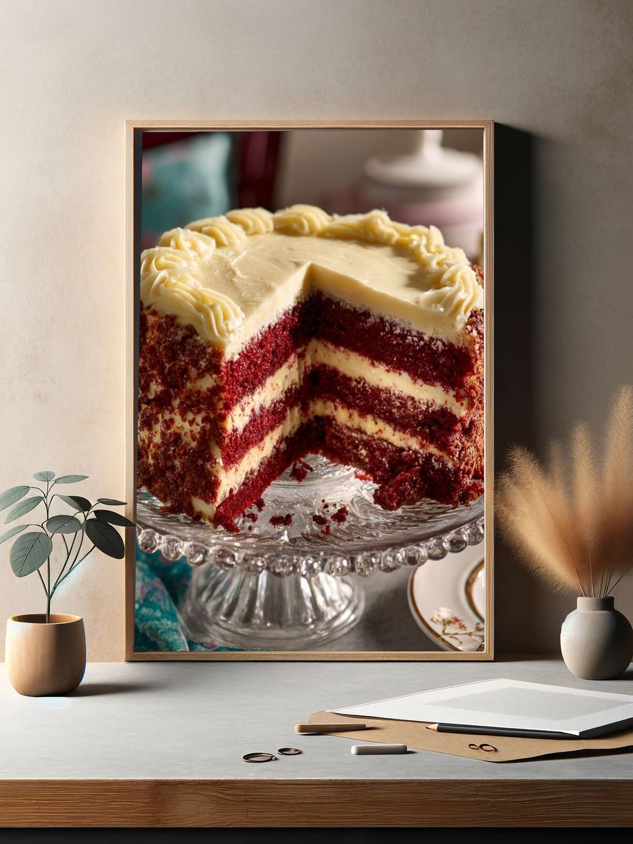 Red Velvet Cake Food Poster. — room view 2