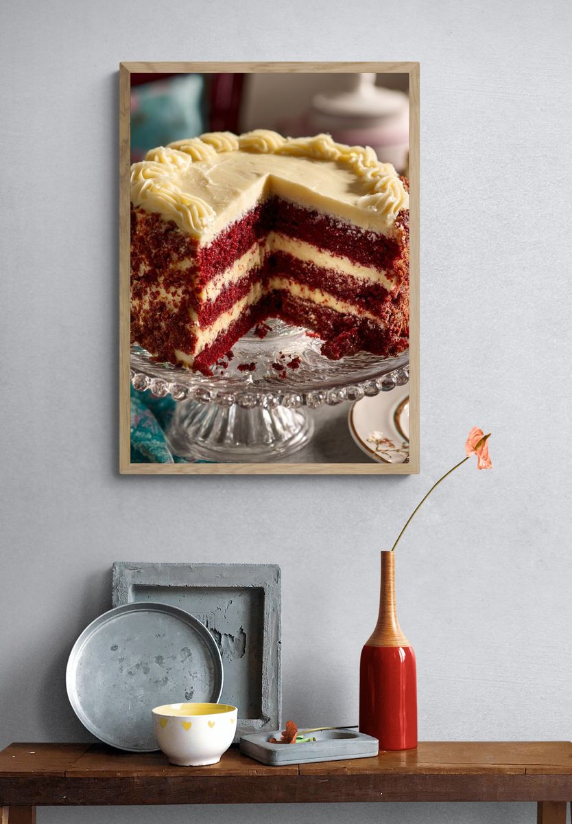 Red Velvet Cake Food Poster. — room view 3