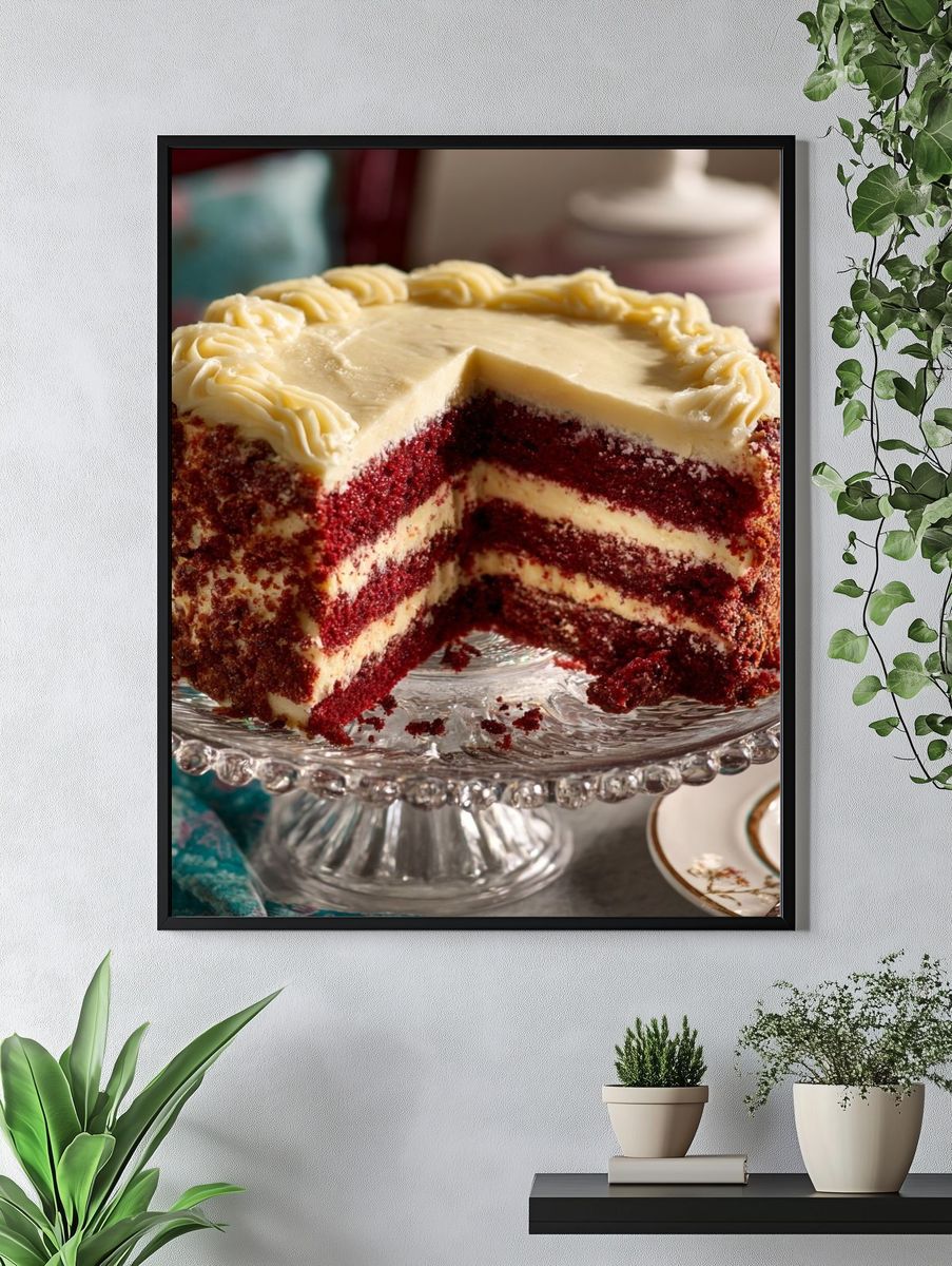 Red Velvet Cake Food Poster. — room view 4