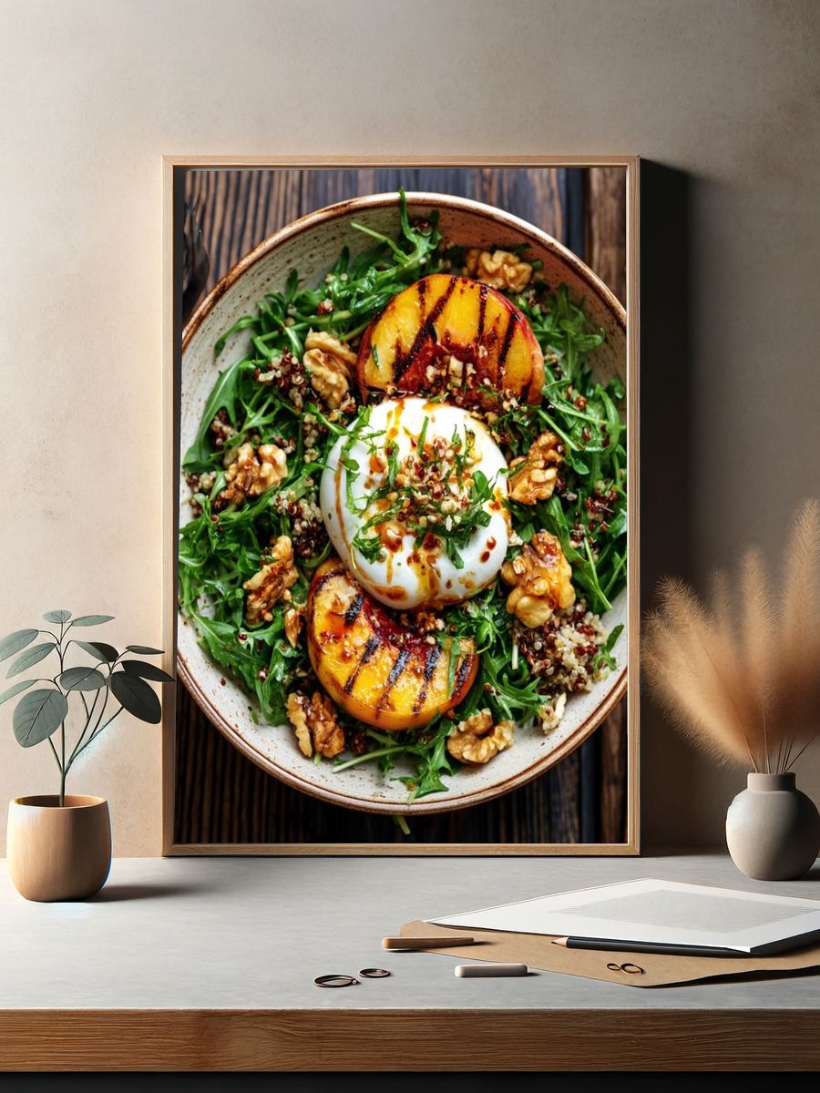 Grilled Peach Burrata Food Print. — room view 2
