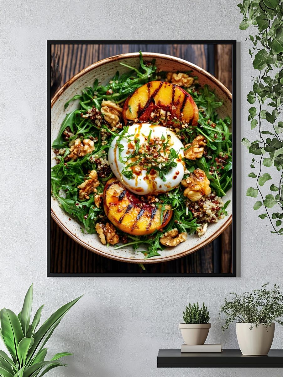 Grilled Peach Burrata Food Print. — room view 4