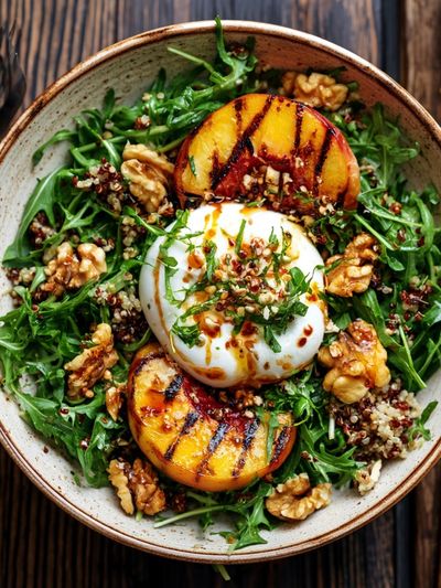Grilled Peach Burrata Food Print.