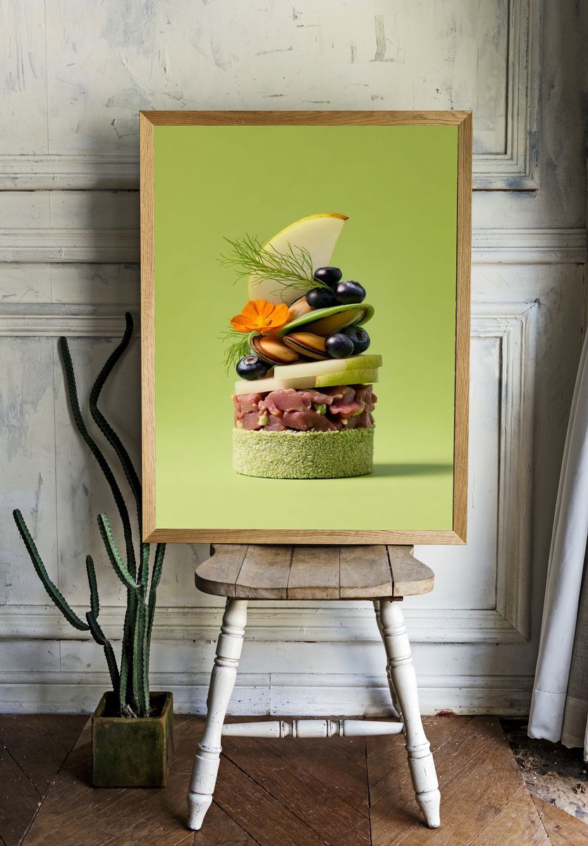 Gourmet Seafood Stack Photography Poster room preview