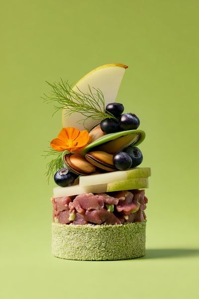 Gourmet Seafood Stack Photography Poster
