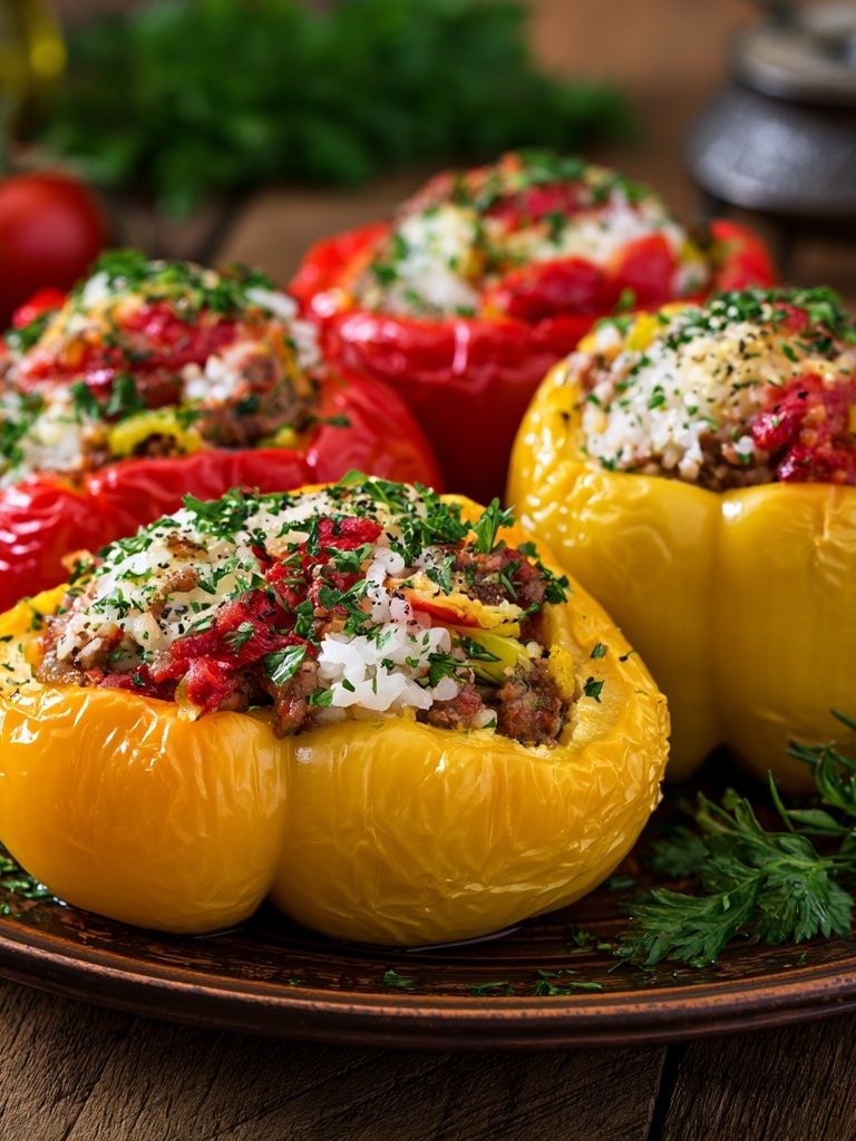 Stuffed Bell Peppers Food-Drink Poster. poster — food-drink art