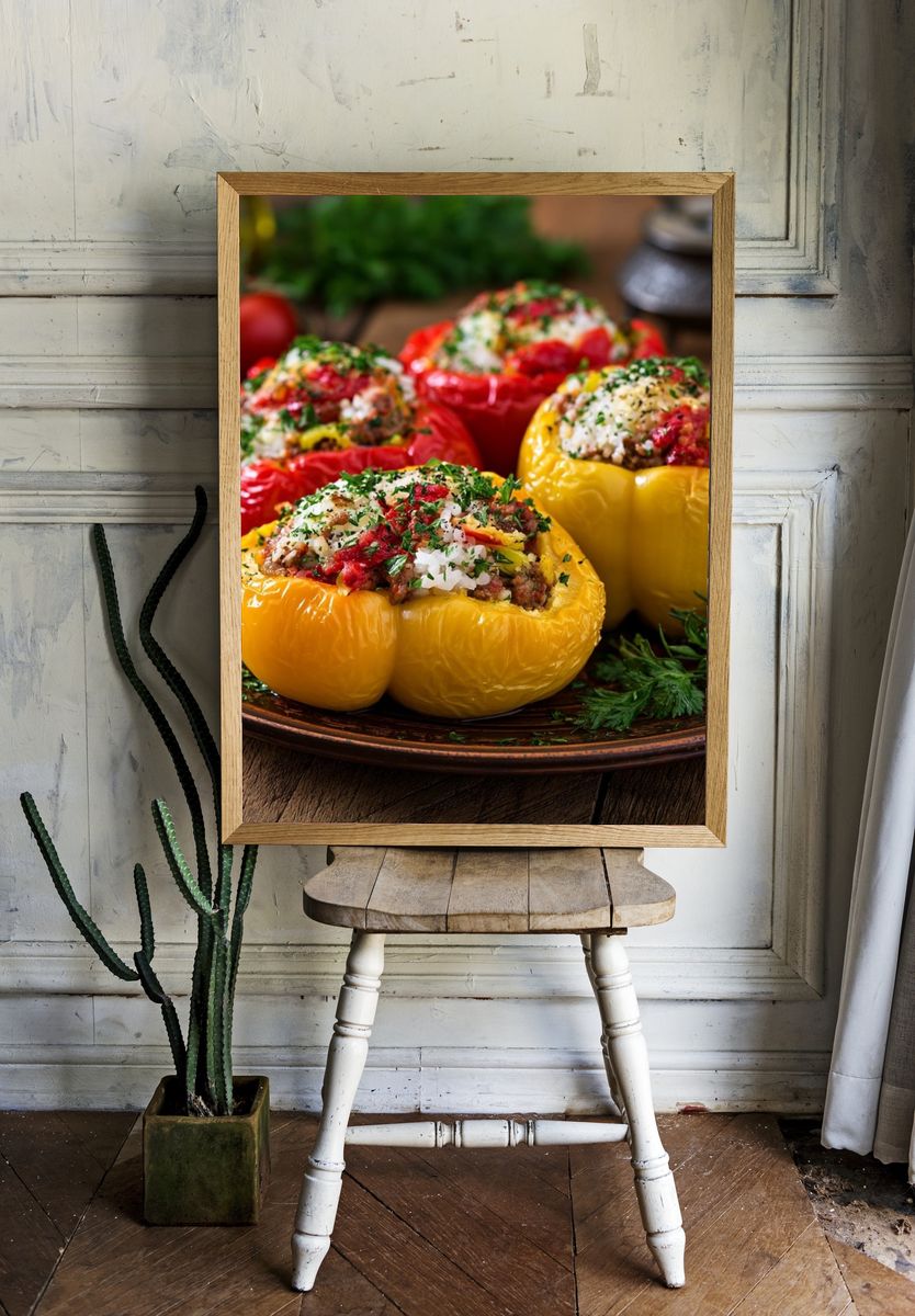 Stuffed Bell Peppers Food-Drink Poster. — room view 1