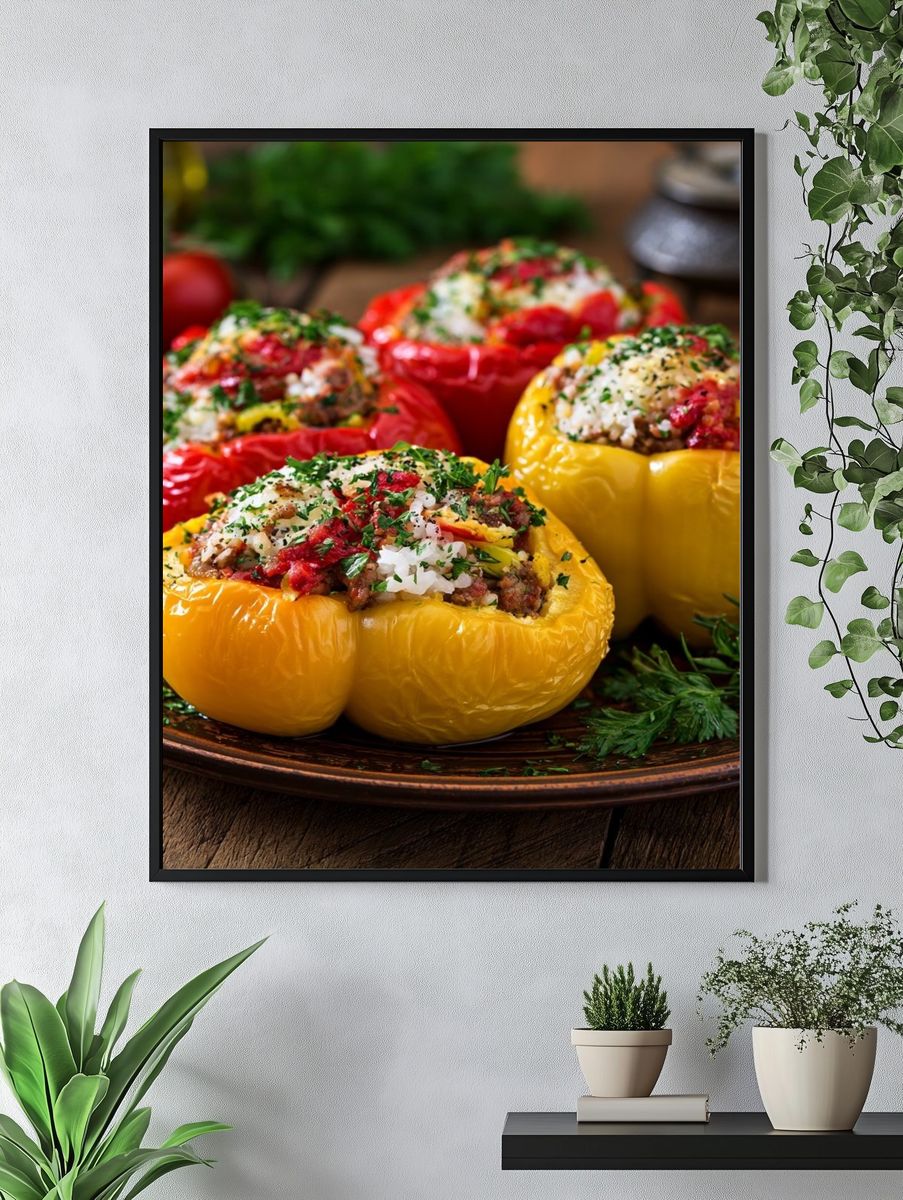 Stuffed Bell Peppers Food-Drink Poster. — room view 4