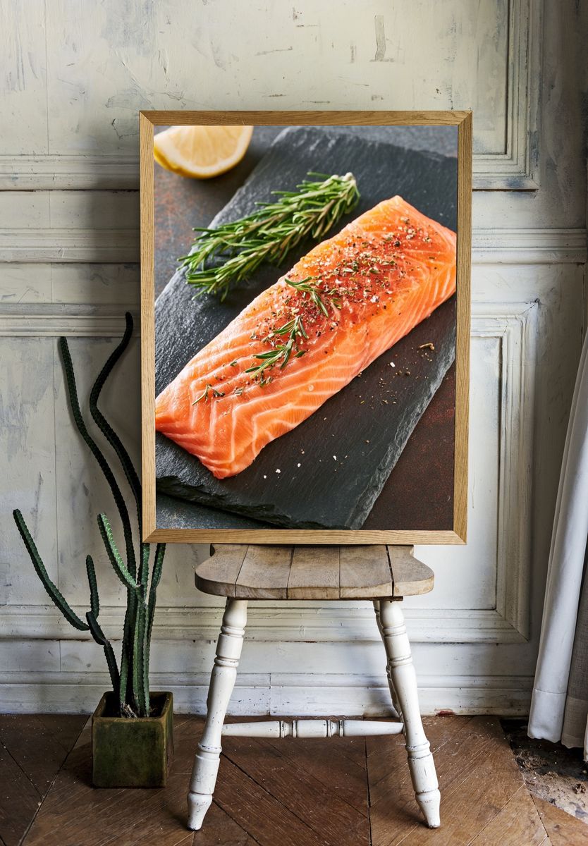 Salmon Fillet Food-Drink Poster. room preview