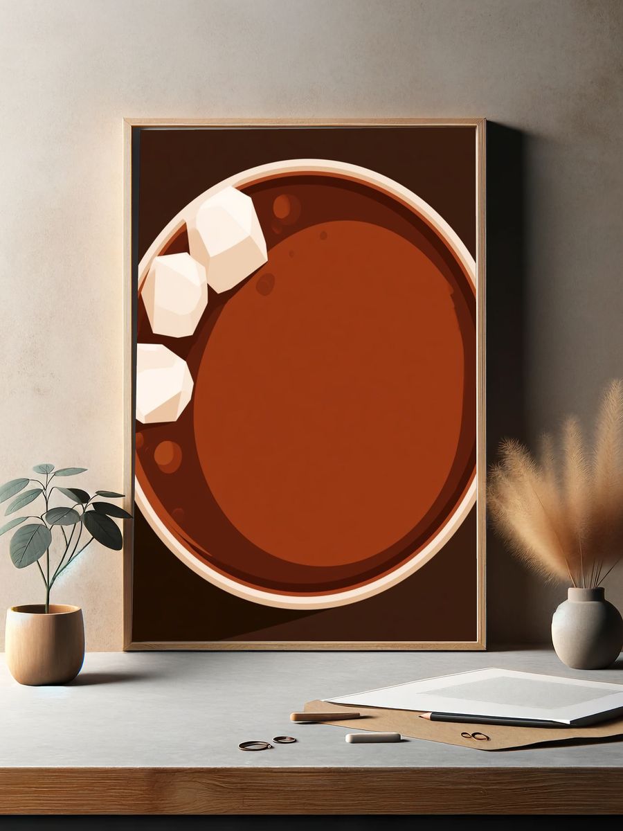 Hot Chocolate Cup Illustration Poster. — room view 2