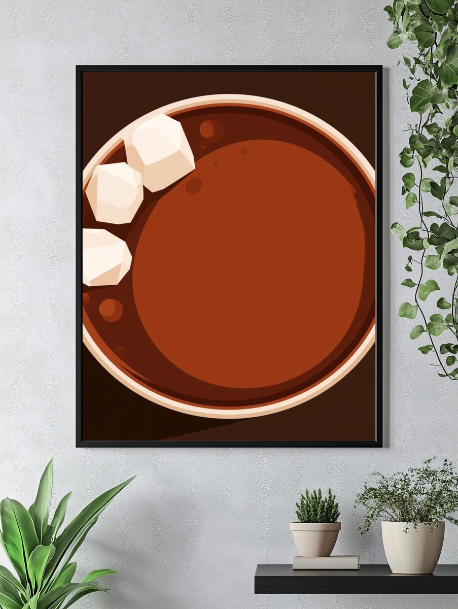 Hot Chocolate Cup Illustration Poster. — room view 4