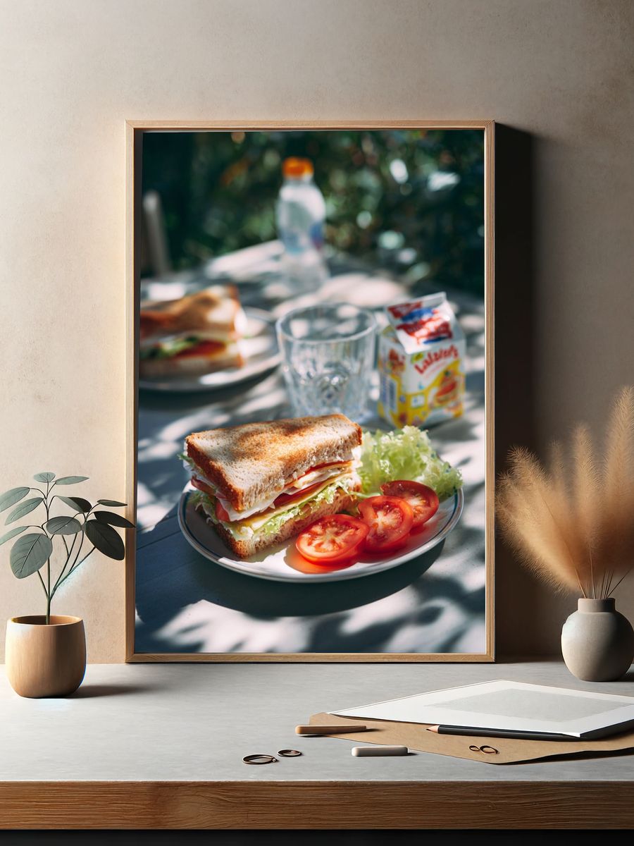 Picnic Sandwich Still Life Poster. — room view 2