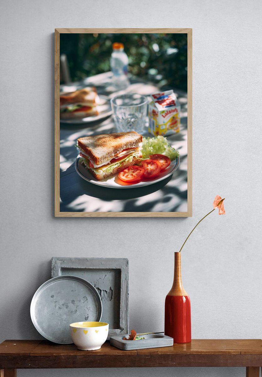 Picnic Sandwich Still Life Poster. — room view 3